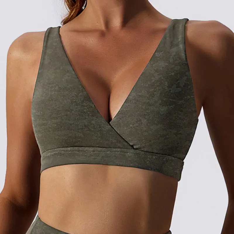 Imprimé beauté dos sport soutien-gorge camouflage rassembler Gym Fitness Yoga porter séchage rapide sous-vêtements pour femmes vêtements de sport moulants