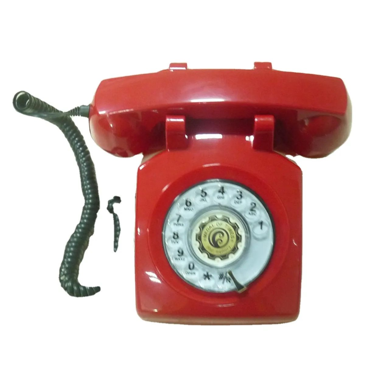 1960年代のクラシックな古いレトロなヴィンテージコード付き固定電話アンティーク装飾電話