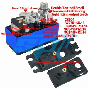 SPT 4412LV 12KG düşük profil Metal dişli dijital Servo 180 ° için 1/10 1/12 RC araba paletli sabit kanatlı Robot TRX4 SCX10 kısa vücut - Product Image 6