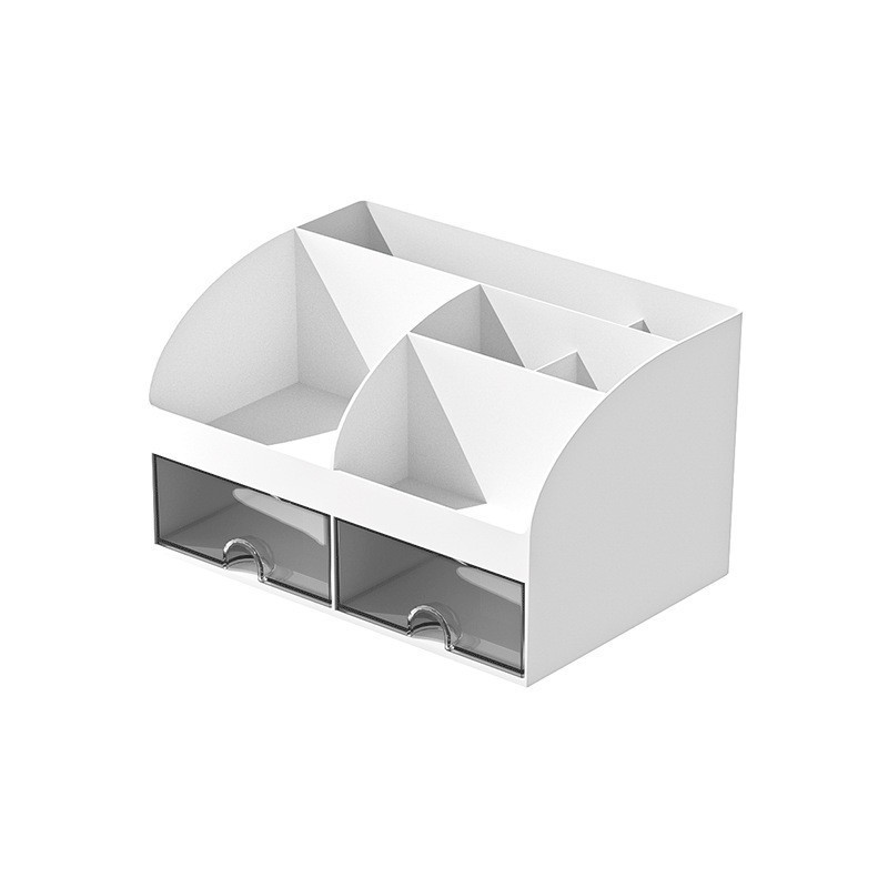 Slanted two-drawer pen holder