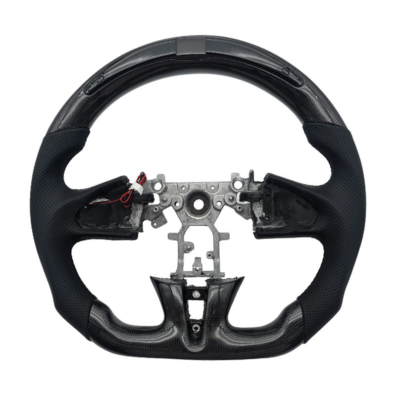 คาร์บอนไฟเบอร์ + หนังพรุน + LED + เย็บสีดำ