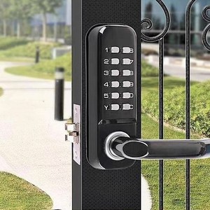 Cerradura de puerta mecánica sin llave, teclado de cerrojo con botón pulsador para puerta Delantera - Product Image 3