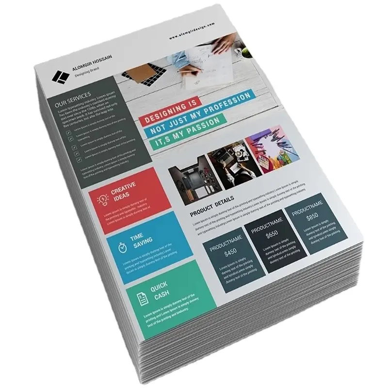 Benutzer definiertes aus gezeichnetes gedrucktes a4-Broschürenpapier, kunden spezifischer Druck a4-Marketing-Flyer/Broschüre/Broschüre/Handbuch/Broschüre