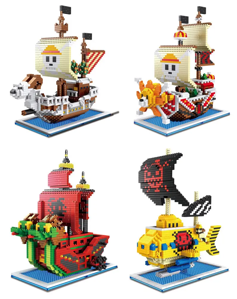 Nuovo Design Anime One Pieces Brain Game Toys Pirate Ship Plastic Building Kids Ships Building Bricks Toy