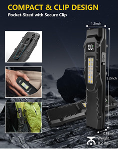 Chất Lượng Cao Nhấp Nháy Màu Đỏ Tím TYPE-C Có Thể Sạc Lại Ánh Sáng Đôi SOS Mini Túi Edc Cắm Trại Đèn Pin Chiến Thuật Đèn Pin - Product Image 3