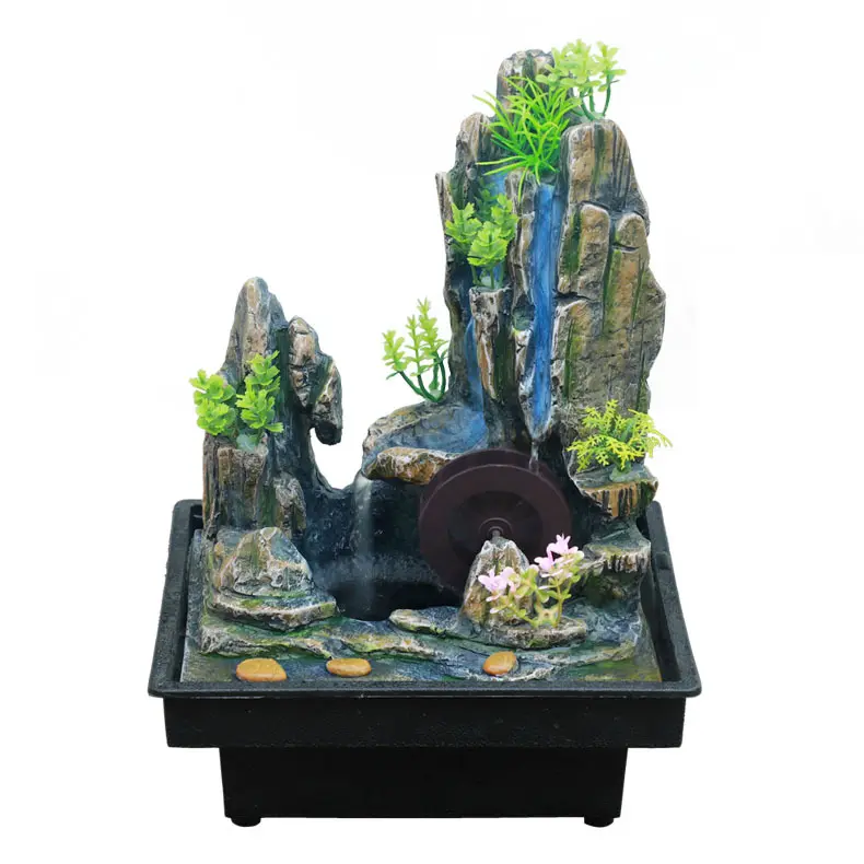 2023 nhà máy mới trực tiếp máy tính để bàn nhỏ rockery chảy nước trang trí đơn giản nhựa thủ công Trang trí Nhựa thủ công Quà tặng khuyến mãi