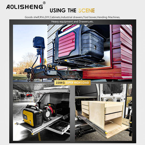 Aolifeng Trượt Ngăn Kéo Chịu Lực Nặng Khóa Ba Phần Vòng Bi Kéo Dài Toàn Bộ Tải Trọng Cho Người Chạy Đường Ray Công Nghiệp 220KG - Product Image 4