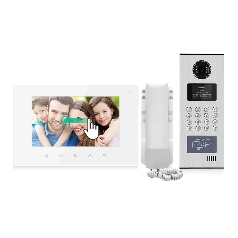 2 filo di appartamento video telefono del portello citofono con porta campana macchina fotografica e audio telefono del portello