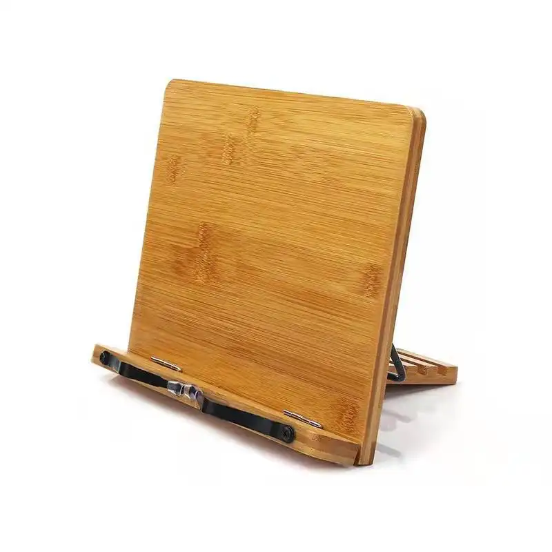 5 Verstelbare Hoogte Opvouwbare Houten Boek Houder Bamboe Boek Stand Grote Kookboek Houder Lezen Stand
