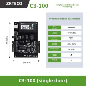 Zkt Enterprise C3-100 Controller di accesso a porta singola di rete IP Wiegand scheda di controllo configurazione Server Web OEM ODM