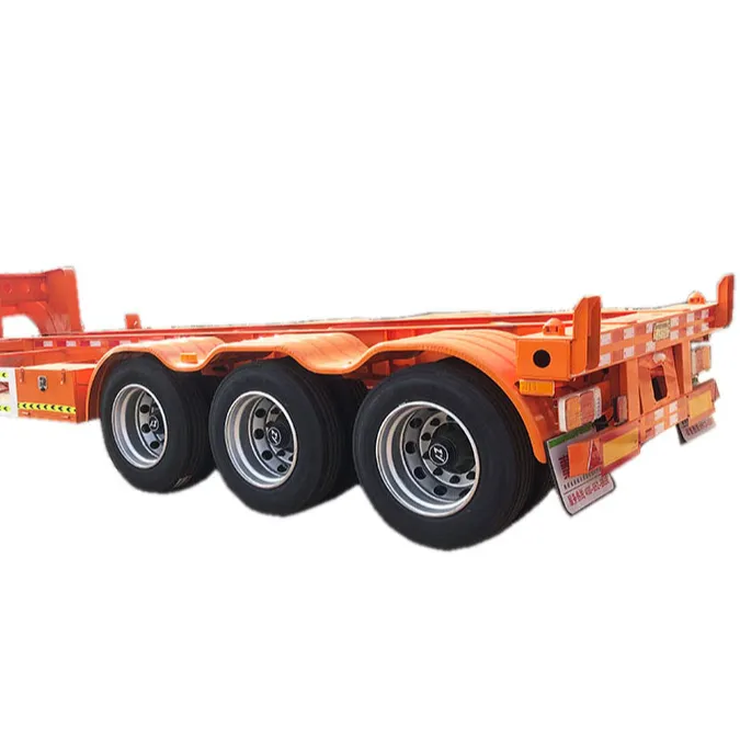 Hot sales3 Axle 4 Axle 40T 60T Container Flatbed Flat Bed Container Semi Trailer Used Truck Trailer