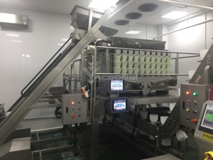 セミオートベルトタイプ新鮮冷凍魚線形計量器、シーフード肉粘着性製品用包装機付き