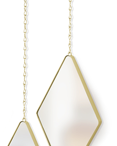 Bộ 3 Gương Gắn Tường Kim Loại Hình Kim Cương Treo Toàn Bộ Inimal Kèm Dây Xích Để Trang Trí Tường Phòng Khách - Product Image 4