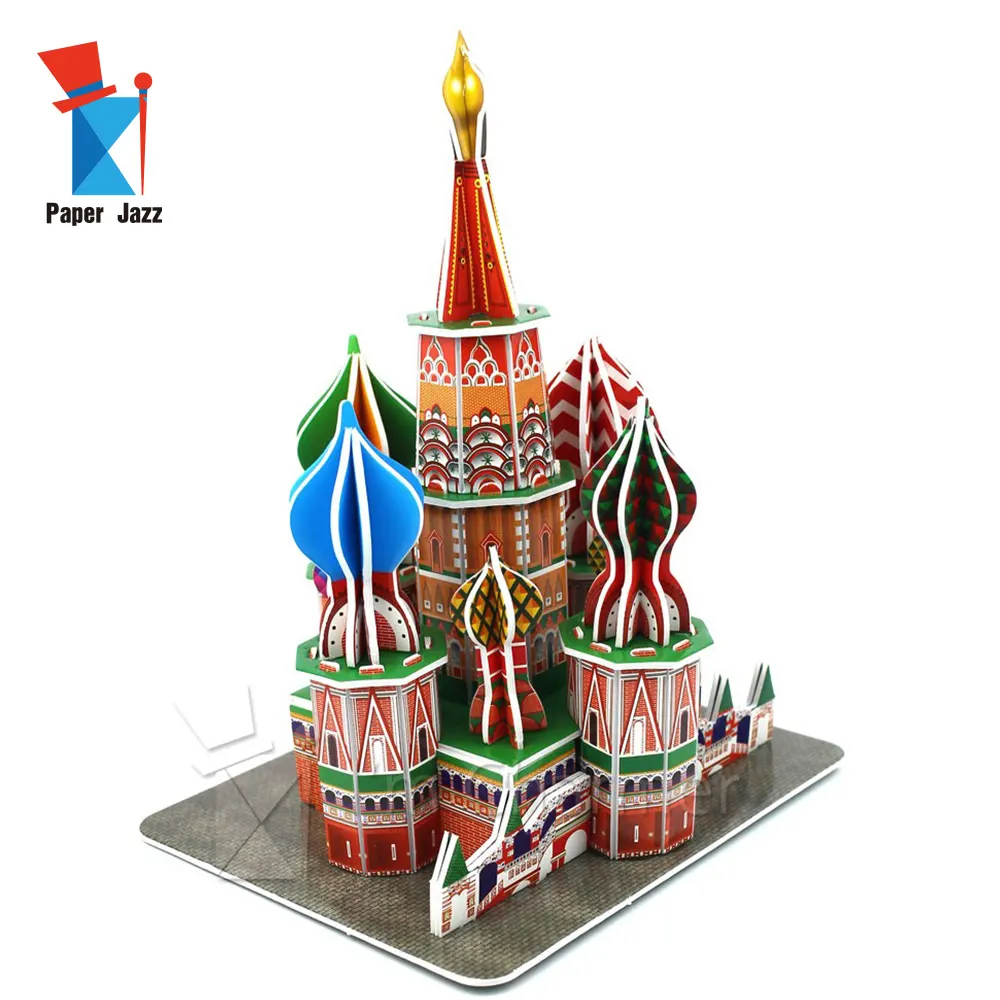 Fábrica Fabricação Rússia Saint Basil Cathedral papel famoso edifício para crianças Educação 3D EPS Foam Puzzle