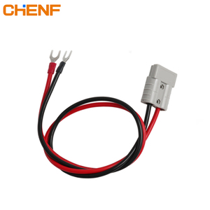 CHENF 600V 50A oto gri çift Pin 8AWG kırmızı siyah tel koşum güç konnektörü ile 100A pil iki timsah klip kablosu - Product Image 5