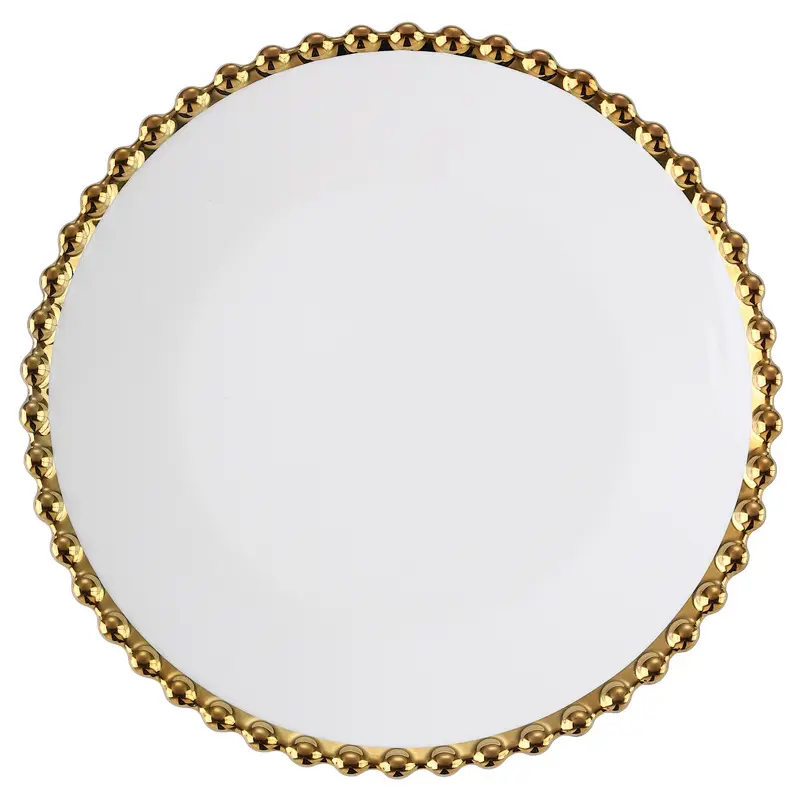 Легкая Роскошная керамическая тарелка с узором из искусственного жемчуга, посуда, домашняя тарелка в западном стиле, тарелка для стейка, Салатница для фруктов