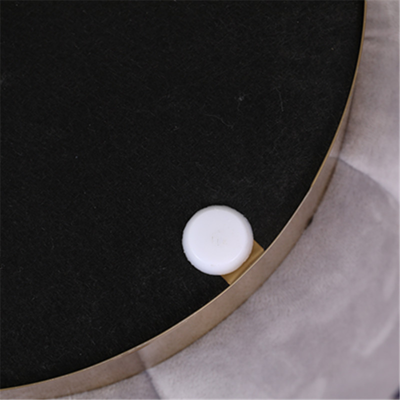 Modern Velvet Pouf Round Tufted Storage Ottoman With Gold Base