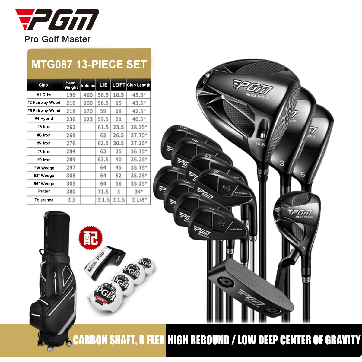 Graphite de qualité R 13 clubs 10,5° conducteur