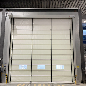 New Launch Modern <strong>Red</strong> <strong>PVC</strong> Fast <strong>Door</strong> Large Size Customized Stacking Curtain with Anti-Wind Safety Edges Finished Surface - Product Image 5