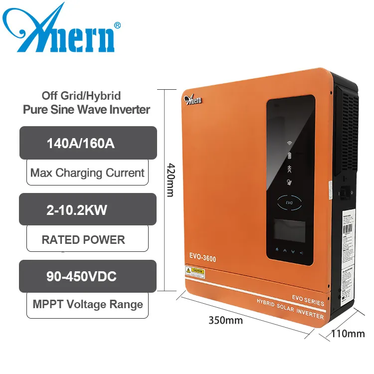 Anern Best Quality hybrid solar power inverters for off grid solar energy system