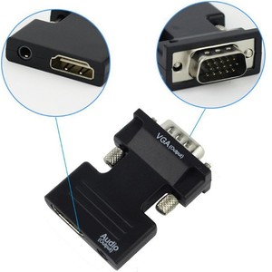 HD <strong>Computer</strong> Display for H DMI Female to VGA Male Adapter Converter with Audio for Projector &amp; Set-Top Box - Product Image 1