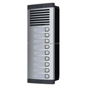Venta caliente Etiqueta personalizada Intercomunicador bidireccional Puerta de audio Panel de metal con sistema de cables 3 + N para Edificio de panel de puerta de 9 apartamentos - Product Image 1