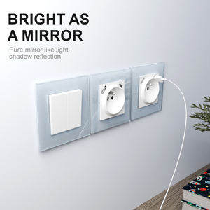 French Standard DIY Function <strong>Switch</strong> Wall Sockets with Light USB <strong>Type</strong>-C <strong>Type</strong> a Outlet Phone Charging <strong>Network</strong> Made <strong>of</strong> Copper - Product Image 3