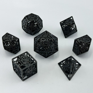Toptan özel Hollow çokyüzlü Cuboid zar seti metalik çokyüzlü D & D rpgminyatür zar 7-sets aksesuarları zar kutusu - Product Image 5