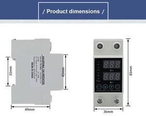 Din Rail Adjustable Over and Under <strong>Voltage</strong> Protective Device Protector Relay 40A 63A 220V with Over Current protection Voltmeter - Product Image 6
