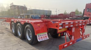 Wosheng Special Vehicle Factory <strong>Export</strong> Customization Color 2 3 4 Axles Truck Skeleton Semi Trailer for <strong>Loading</strong> <strong>Container</strong> - Product Image 6