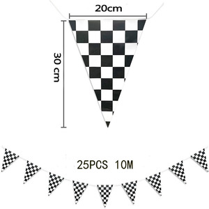 Triangular White and Black Checkered <strong>Bunting</strong> Banner Pennant Racing Car <strong>String</strong> <strong>Flag</strong> <strong>Customized</strong> <strong>Bunting</strong> <strong>Flag</strong> - Product Image 2