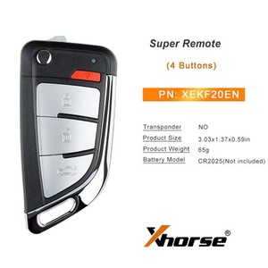 Xhorse XEKF20EN Super telecomando coltello tipo 4 pulsanti con Super Chip Transponder Auto chiave programmatore - Product Image 2