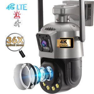 TecDeft IP kamera 4G sim kart LTE 8MP 4K çift Lens CCTV 36x zoom güvenlik AI insan algılama açık WIFI icsee ptz kamera - Product Image 1