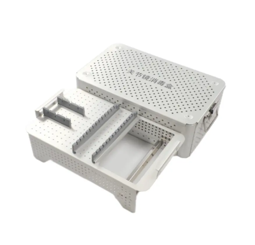 Caja de instrumentos quirúrgicos ortopédicos, contenedor de esterilización de aluminio para implante de tornillo Cortical médico