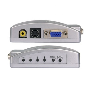 Venta al por mayor de fábrica VGA a AV Adaptador convertidor Monitor de audio y video VGA a RCA Switch Adapter Box para PC Laptop