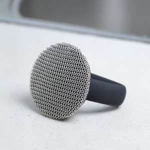 圆形不锈钢密网刮刀刷餐具清洁器，带防滑硅胶手柄洗涤器刷 - Product Image 6