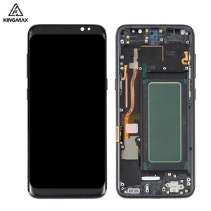 จอ OLED ขนาด5.8นิ้วอุปกรณ์ดิจิไทเซอร์หน้าจอสัมผัสสำหรับซัมซุงกาแล็คซี่ S8 SM-G950จอแสดงผล LCD ของแท้พร้อมกรอบ