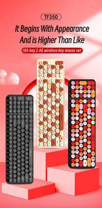 新款TF350无线键盘鼠标套装Usb办公双拼圆形键帽键盘 - Product Image 4