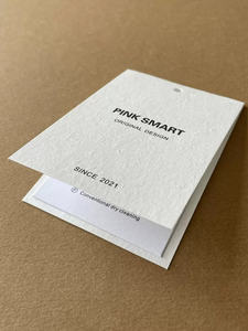 Etiquetas de ropa de papel personalizadas de la mejor calidad Etiquetas colgantes de papel recubierto Bucle de cuerda para ropa de marca privada - Product Image 4
