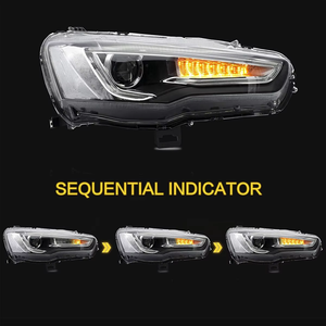 ชุดไฟหน้า LED สำหรับ Mitsubishi Lancer & EVO X 2008-2020 DRL ด้านหน้าพร้อมสัญญาณเลี้ยวตามลำดับไฟหน้าแบบปลั๊ก-N-Play - Product Image 2