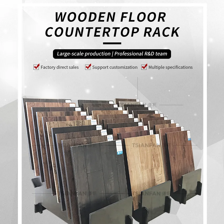 New Arrival Solid Wood Flooring Tabletop Rack Tile Showroom Oak Laminate Sample Stand Wooden Floor Countertop Display Racks