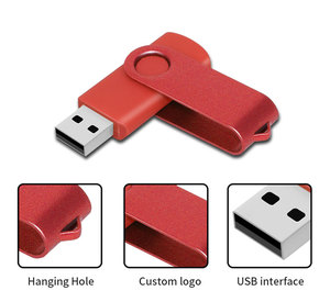 定制彩色标志礼品u盘塑料外壳金属笔驱动器u盘64gb 32gb 16gb 8gb 4gb 2GB旋转闪存驱动器 - Product Image 3
