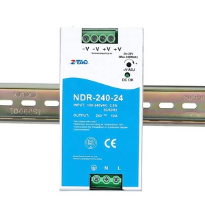 אומר טוב NDR-240-24 480w 240w 120 24v 24v 12v 48v רכבות דין תעשייתי מתכווננת AC dc smps מצב אספקת חשמל עם הוביל