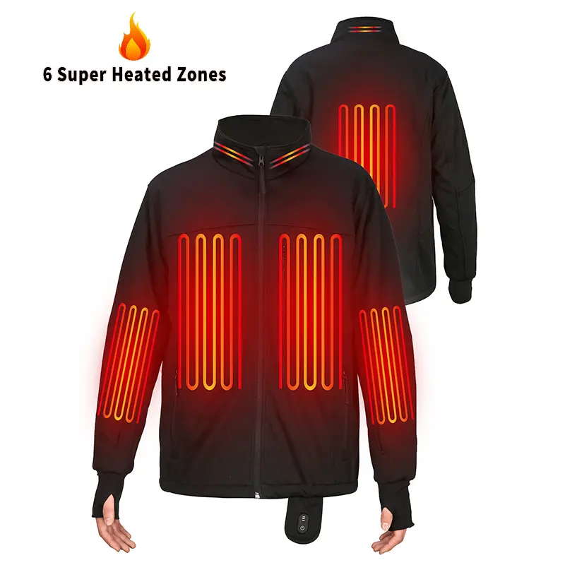カスタムデザイン12Vデュアルパワーバッテリー加熱電気男オートバイ男性加熱ジャケット冬用加熱コート