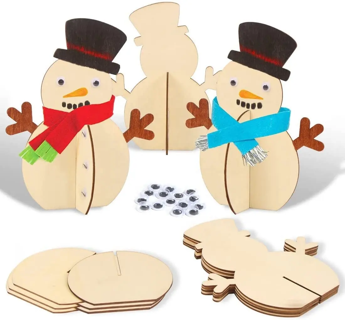 Juego de juguetes de dibujo de Papá Noel de madera de Navidad para niños Rango de edad 2-7 años