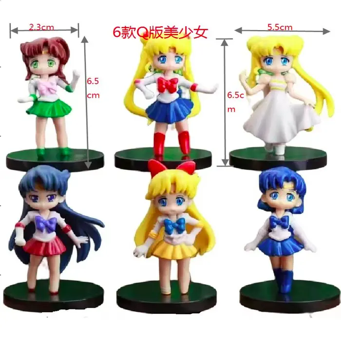 2022 mayıs yeni 6 adet set 7cm Sailor Mars action figure Sailor PVC heykelcik bebek sailor moon anime figürü PVC oyuncak hediye için