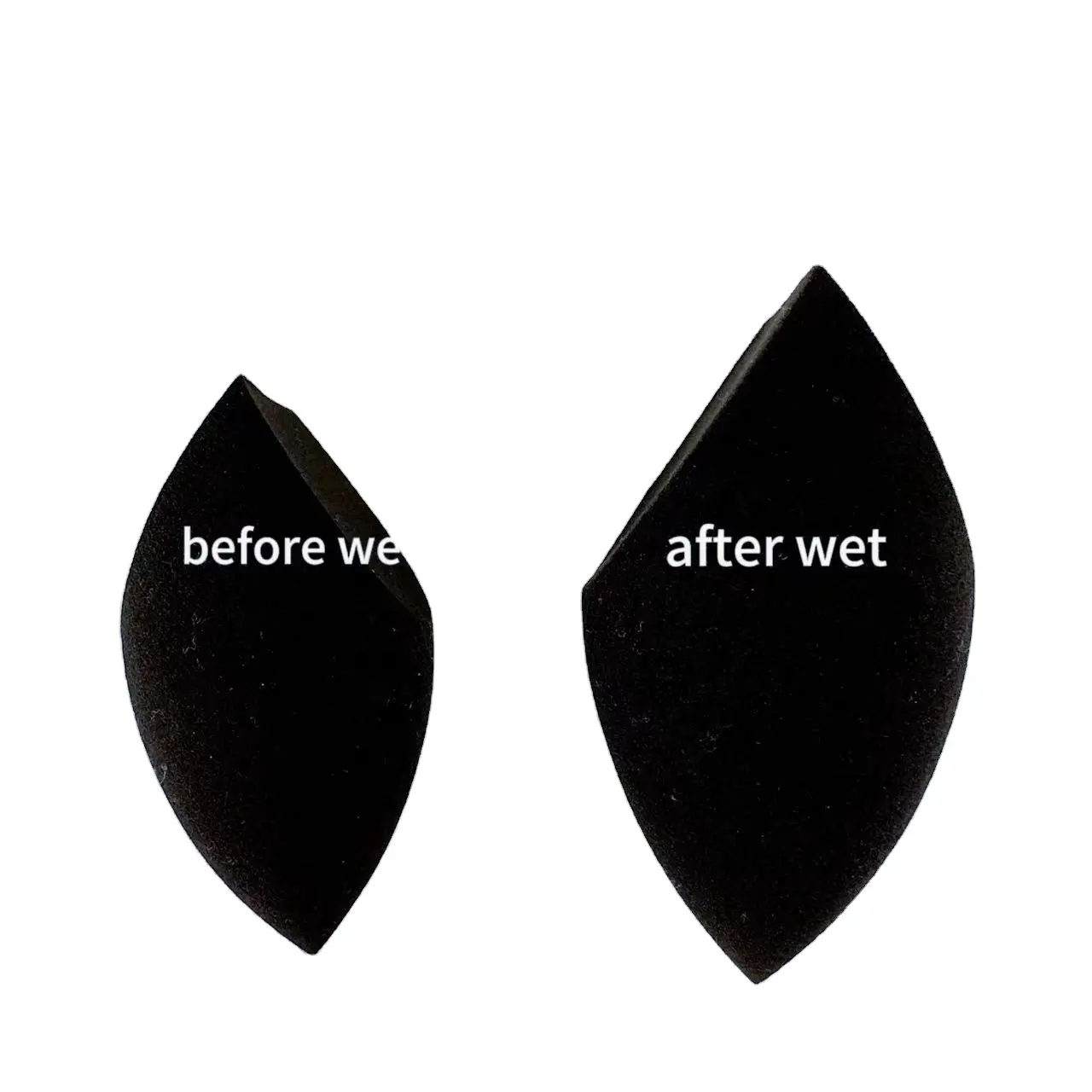 Esponja de maquiagem super macia preta dupla corte, maquiagem fácil e limpa, expansão rápida quando você molha, uma venda imperdível.