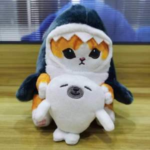 专业生产毛绒玩具吊坠鲨鱼猫钥匙扣书包吊坠小巧便携