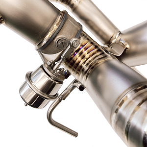 Titanium X-Pipe Exhaust <strong>Tip</strong> System For Ferrari F8 Tributo 20-22 Titanium X-Pipe Exhaust System with <strong>Valves</strong> - Product Image 2