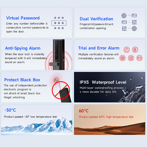 Zarif anahtarsız giriş dijital yatak odası için Bluetooth akıllı kapı kilidi için parmak izi ve kamera ile Wi-Fi ağ kapı için - Product Image 2